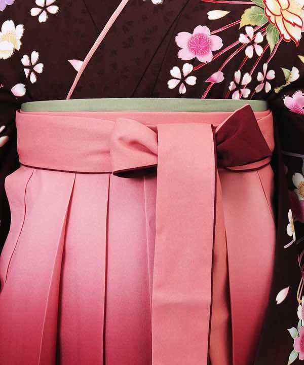 卒業式袴レンタル | 茶色地に桜と水引