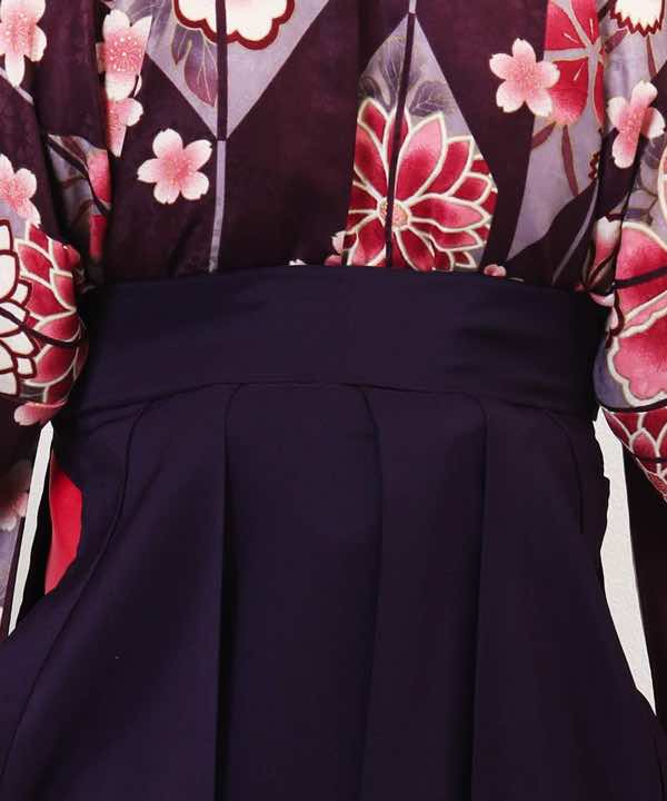 卒業式袴レンタル | 茶紫の大矢絣×紫袴