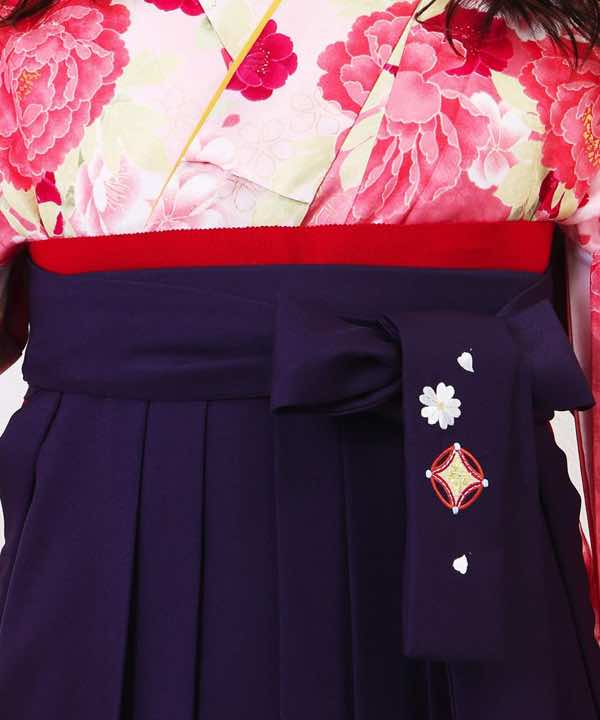 卒業式袴レンタル | ガーリーズピンク×紫刺繍袴