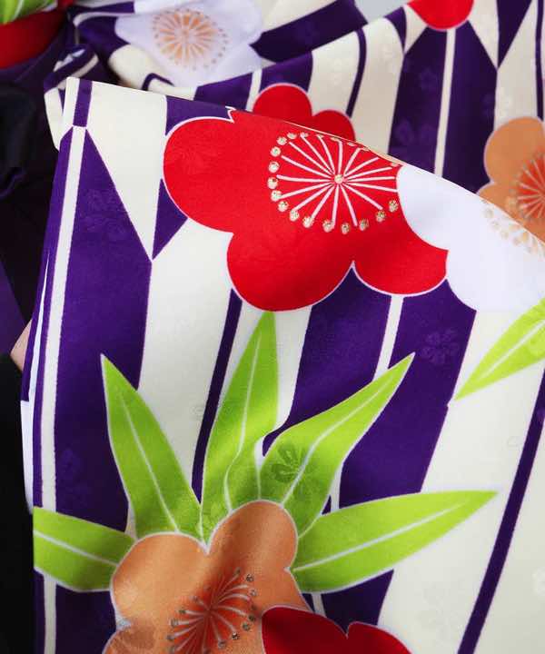 卒業式袴レンタル | 紫矢絣に梅の花