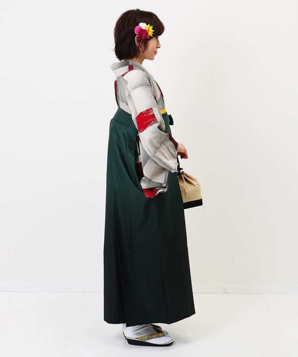 卒業式袴レンタル | キューブ 赤とグレー 緑暈し袴