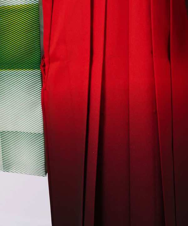 卒業式袴レンタル | キューブ グリーン 赤暈し袴