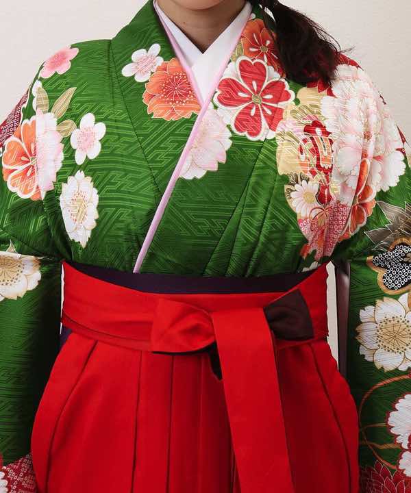 卒業式袴レンタル | 緑に紗綾形紋 豪華絢爛