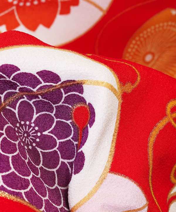 卒業式袴レンタル | 赤地に可愛い鈴 グレー桜袴