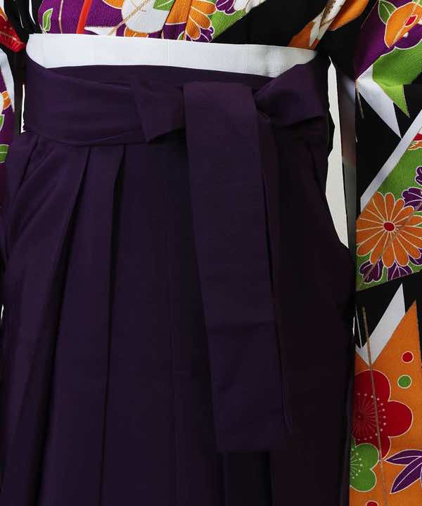 卒業式袴レンタル | 黒大矢羽根×紫袴