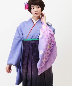 卒業式袴 | 薄藤の桜×桜箔の袴