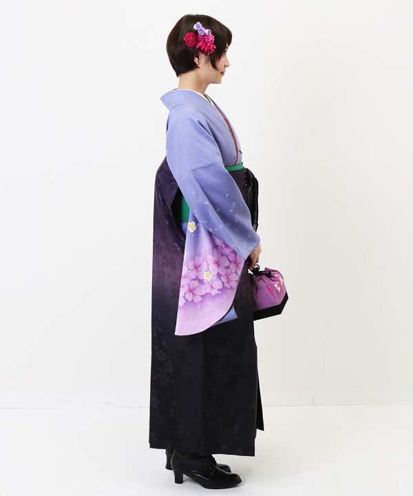 卒業式袴レンタル | 薄藤の桜×桜箔の袴