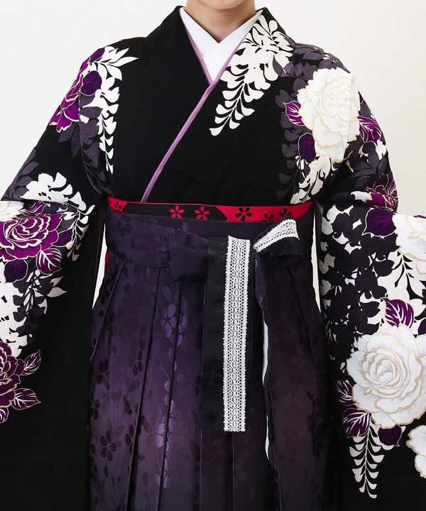 卒業式袴レンタル | 漆黒の薔薇と大藤