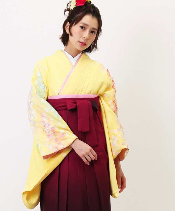 卒業式袴レンタル | 薄黄色に彩りの小桜