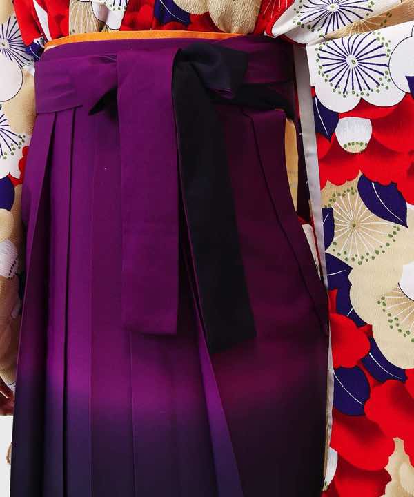 卒業式袴レンタル | 三色椿 紫暈し袴