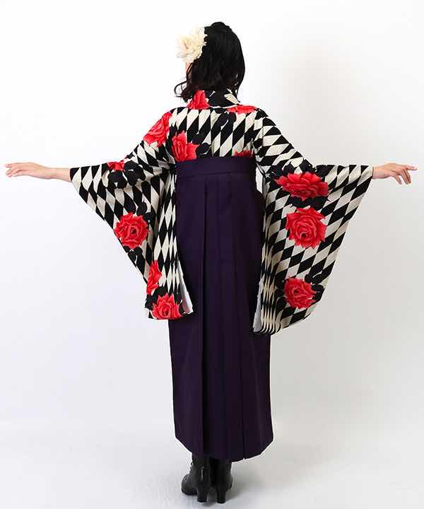 卒業式袴レンタル | ダイヤバラード×刺繍入り紫袴