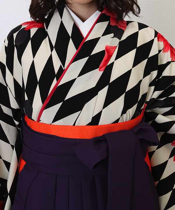 卒業式袴レンタル | ダイヤバラード×刺繍入り紫袴