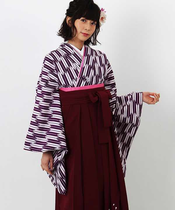 卒業式袴レンタル | 紫 小矢絣 刺繍入り臙脂袴 | hataori(ハタオリ)