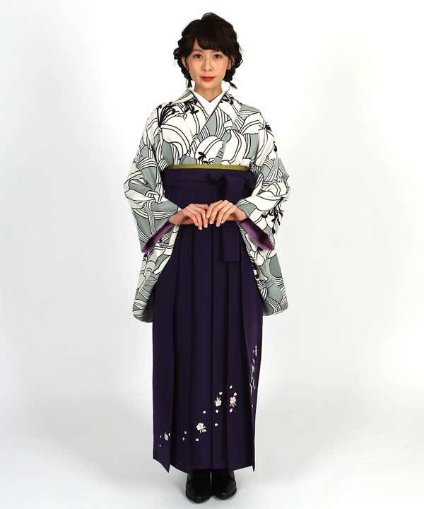 卒業式袴レンタル | 紫百合 紫袴 桜刺繍
