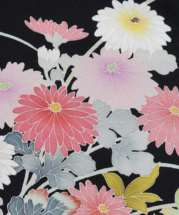 黒留袖レンタル | 籠目模様と季節の花々