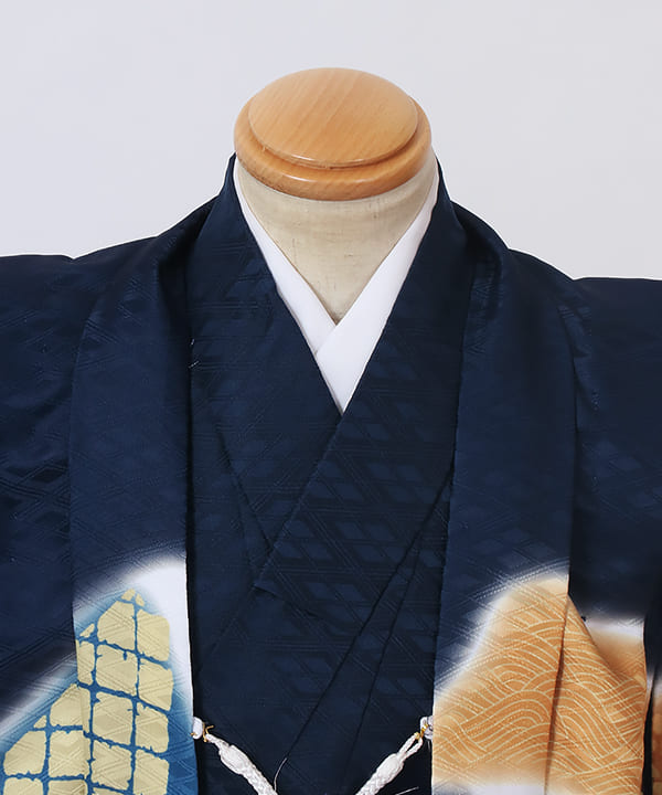 七五三(三歳男の子)レンタル | 紺地に打出の小槌文 紺色の仙台平袴