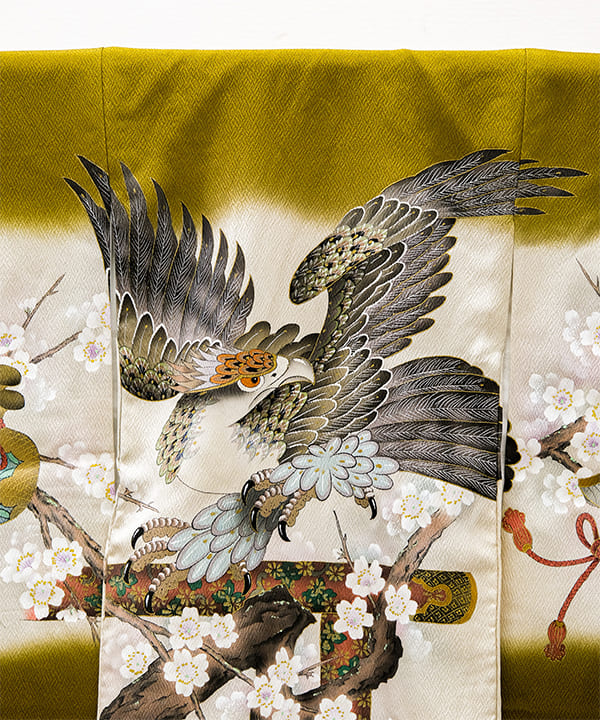 産着(お宮参り)|桜に鷹と小槌