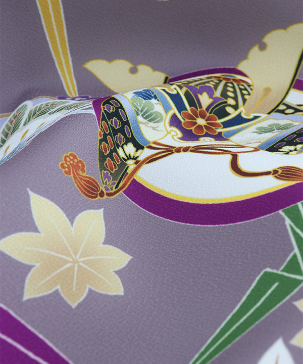産着(お宮参り)| 薄紫地に菱模様と兜
