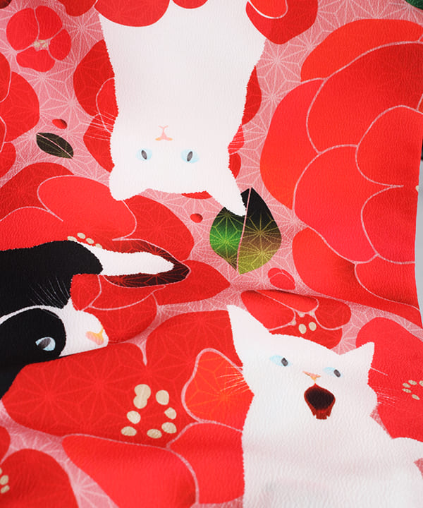 七五三(三歳)|【HAO】赤椿と縁起猫