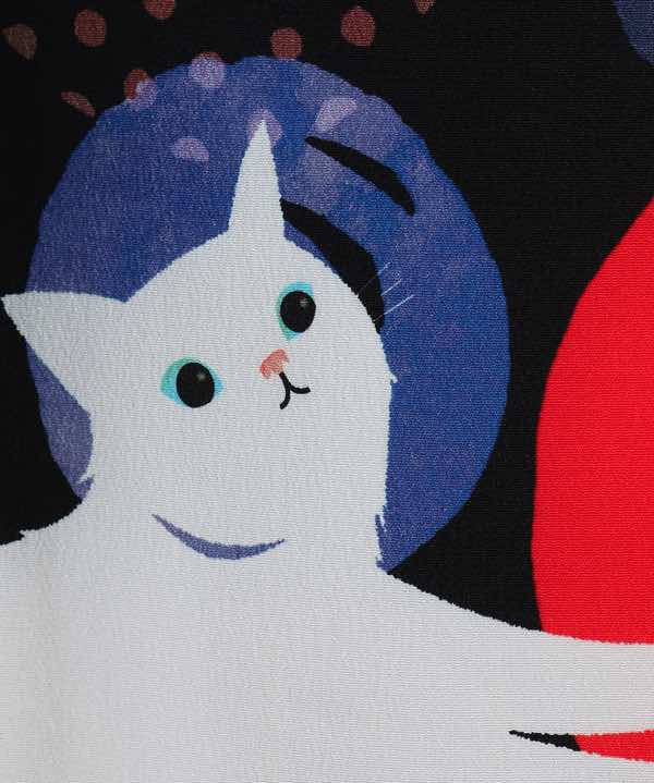 卒業式袴 レンタル | 【HAO】白い猫と○ 赤×黒
