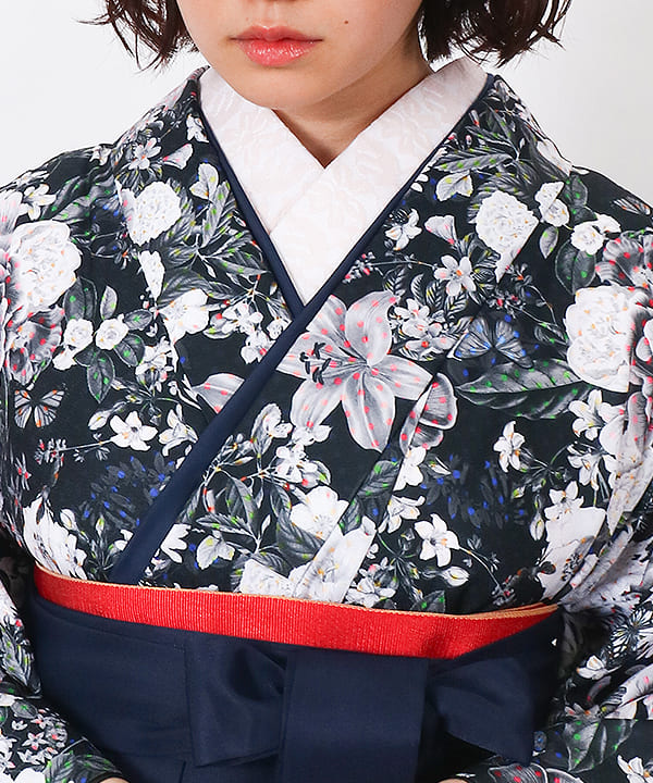 卒業式袴|【HAO】モノクロの花束にレインボードット