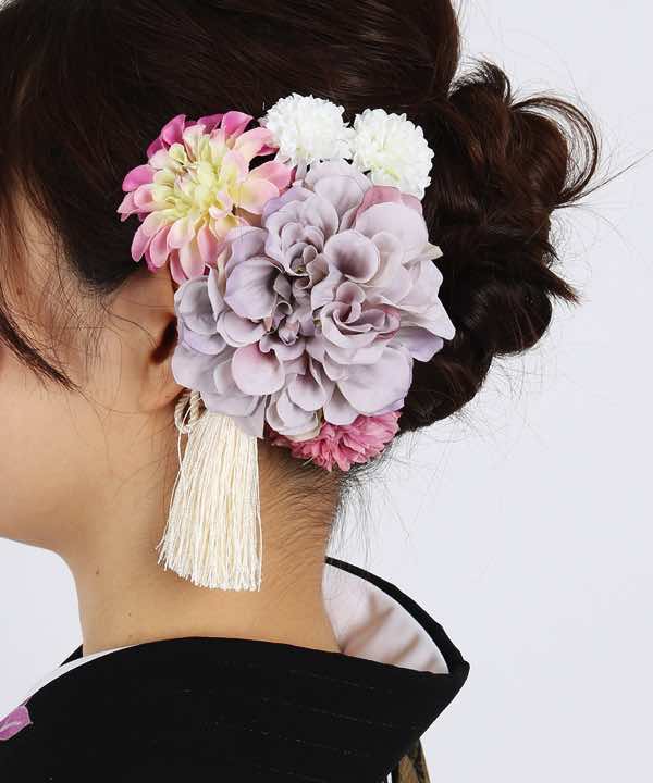 髪飾りレンタル | スモーキーダリアと可憐な小花