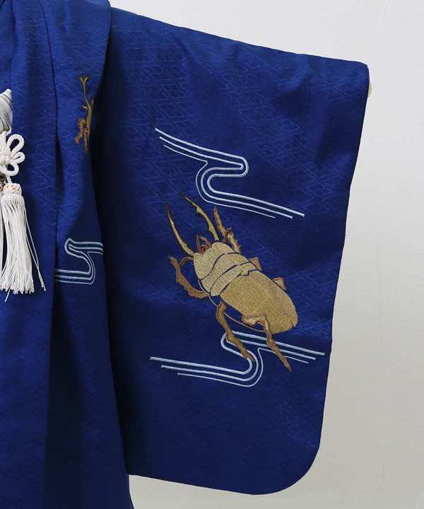 七五三(五歳)レンタル | 青菱紋入り 金のカブトムシ刺繍