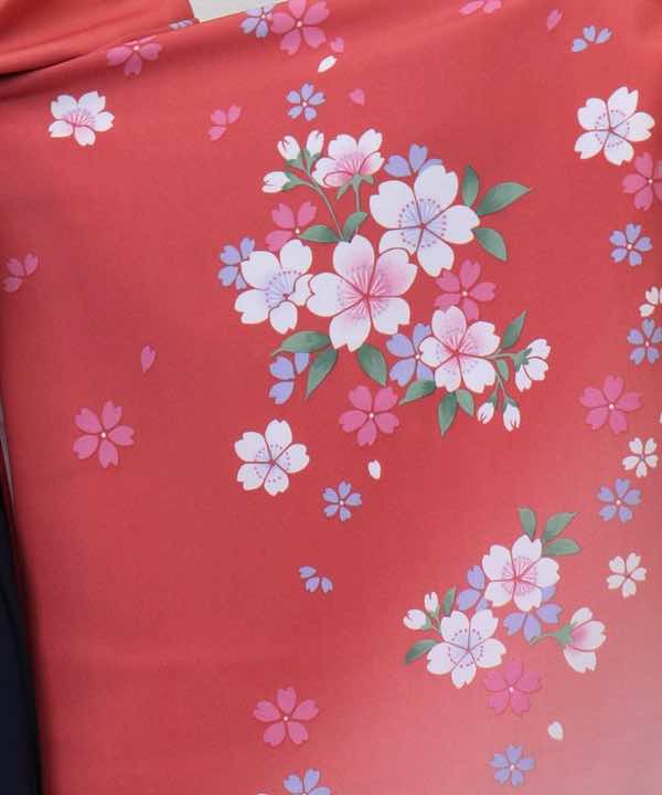 卒業式袴レンタル | 珊瑚桜に紺地
