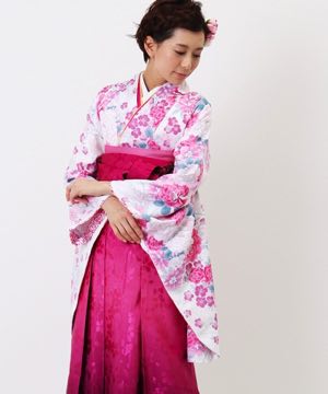 卒業式袴 | 白磁四季花と桜舞