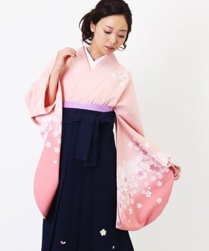 卒業式袴 | 薄桃と藤の桜舞