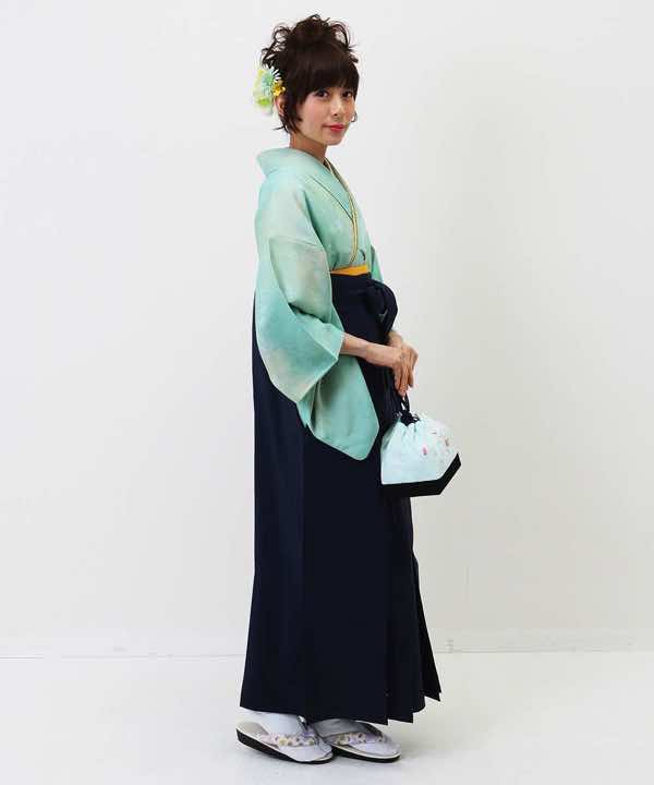 卒業式袴(アンティーク)レンタル | コバルトグリーンとクリームのぼかし