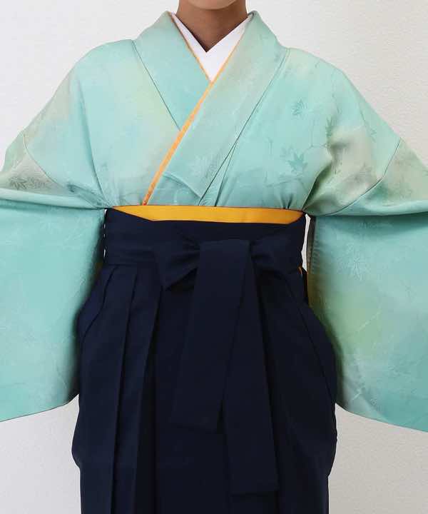 卒業式袴(アンティーク)レンタル | コバルトグリーンとクリームのぼかし