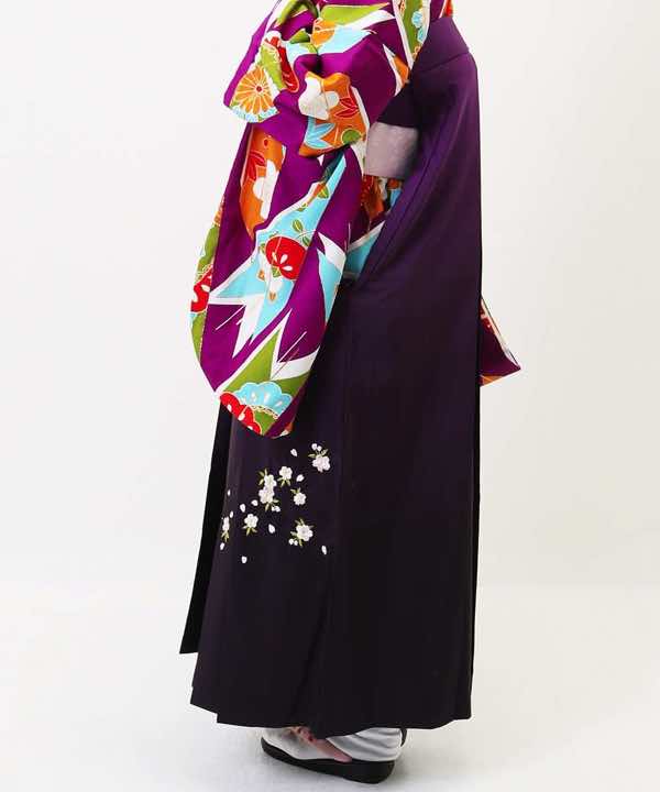 袴(単品)レンタル | 紫暈し桜刺繍 Mサイズ