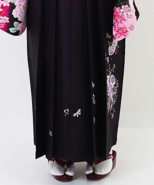 袴(単品)レンタル | 紫暈しブーケ刺繍 Mサイズ