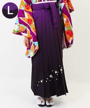 袴(単品) | 紫暈し桜刺繍 Lサイズ