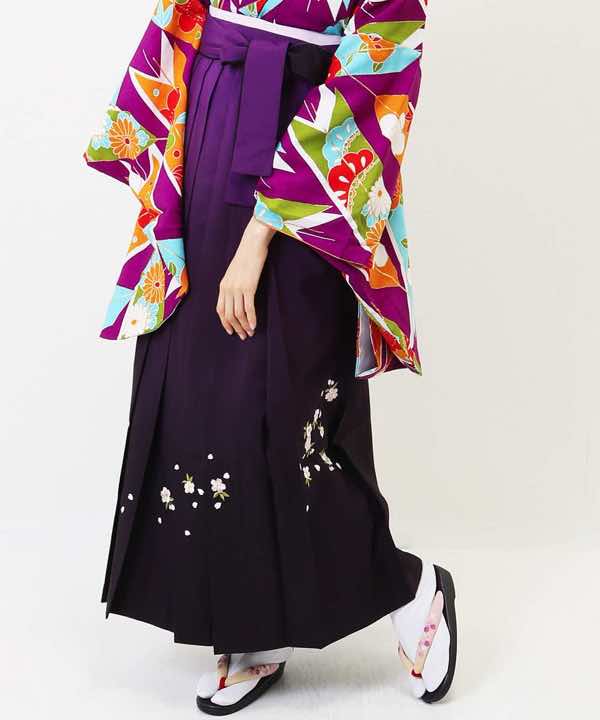 袴(単品)レンタル | 紫暈し桜刺繍 Lサイズ
