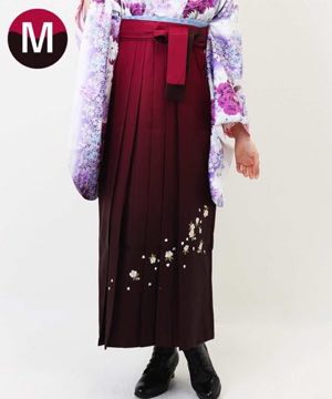 袴(単品) | 赤紫暈し桜刺繍 Mサイズ