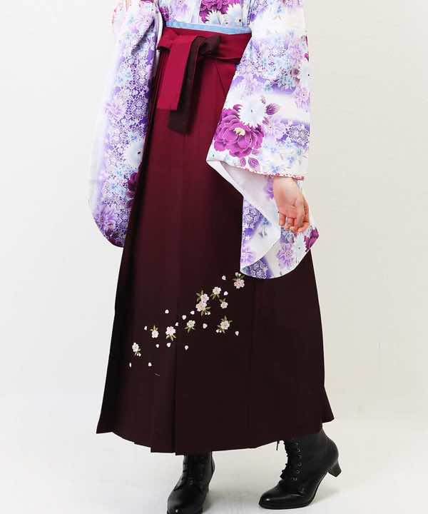 袴(単品)レンタル | 赤紫暈し桜刺繍 Mサイズ