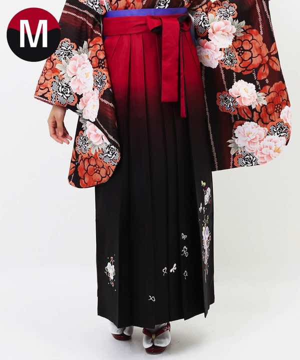袴(単品)レンタル | 赤暈しブーケ刺繍 Mサイズ