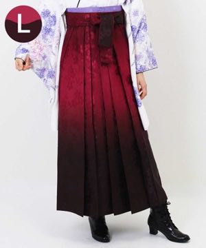 袴(単品) | 赤暈し 桜箔押し Lサイズ