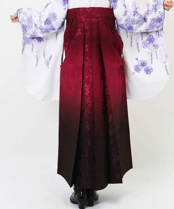 袴(単品)レンタル | 赤暈し 桜箔押し Lサイズ