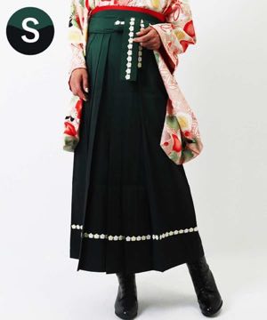 袴(単品) | 緑暈し 小花のレース刺繍 Sサイズ