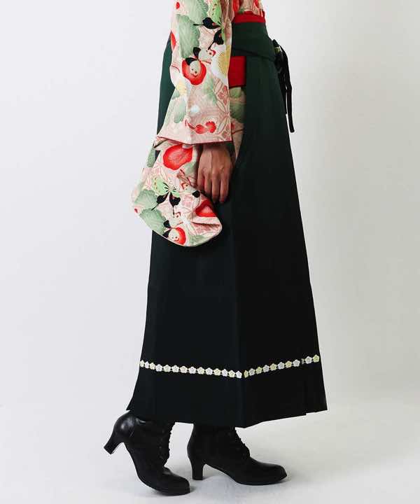 袴(単品)レンタル | 緑暈し 小花のレース刺繍 Sサイズ