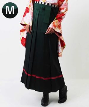 袴(単品) | 深緑暈し 赤い小花レース Mサイズ