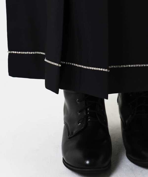 袴(単品)レンタル | グレー暈し 裾にビジュー Lサイズ