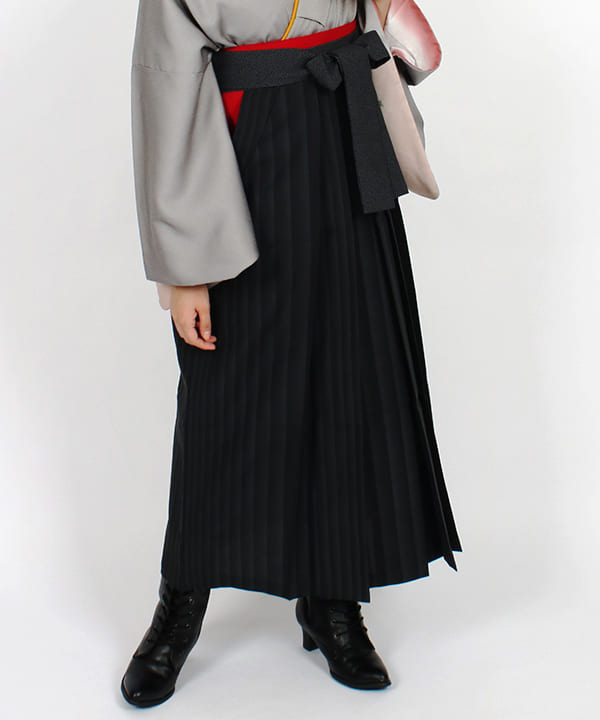 袴(単品)レンタル | 黒グレー縞 Sサイズ
