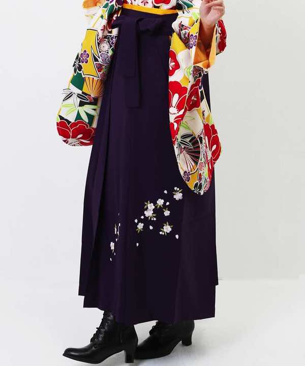 袴(単品)レンタル | 濃紫刺繍 Lサイズ
