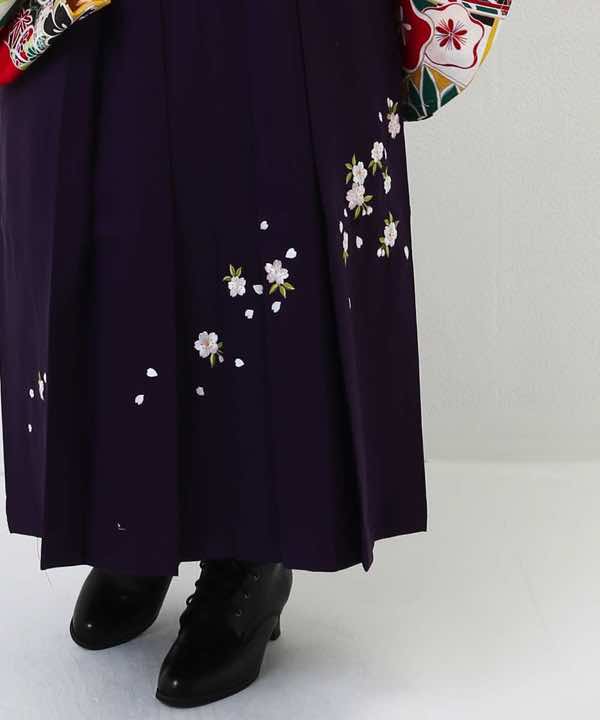 袴(単品)レンタル | 濃紫刺繍 Lサイズ