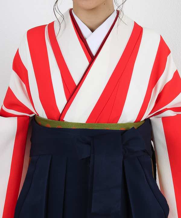 卒業式袴レンタル | 紅白ストライプ(大) 濃紺袴 | hataori(ハタオリ)