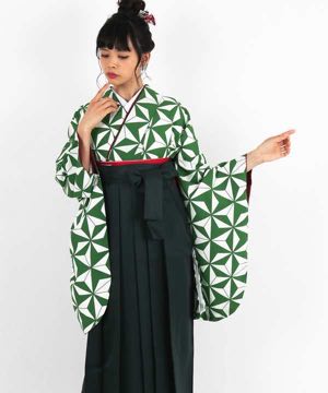 卒業式袴 | アサノハ グリーン 深緑袴